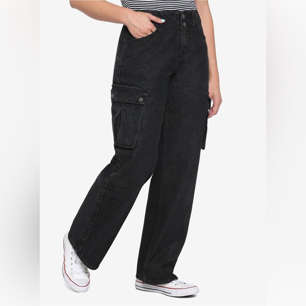 Hot Topic Black Cargo Pants Utility Design